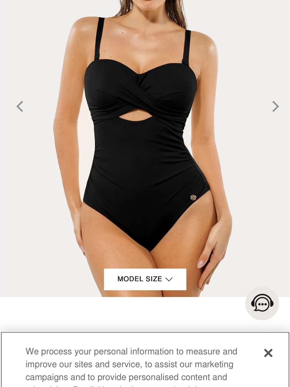 Nwt Popilush Twist & Shirred Sculpting One-Piece with Removable Straps
